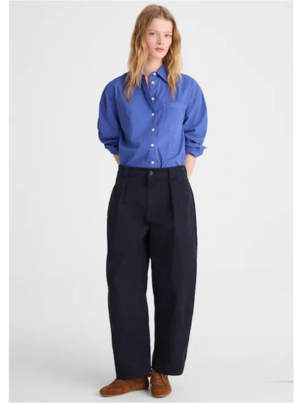 NWT Madewell The Barrel-Leg Chino Pant Classic Navy
